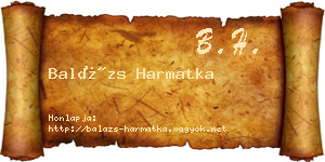 Balázs Harmatka névjegykártya